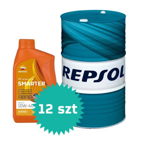 PROMOCJA REPSOL OLEJ SILNIKOWY 4T SMARTER SPORT 10W40 BECZKA 60L, MA2 PÓŁSYNTETYCZNY+ 12SZT OLEJU REPSOL SMARTER SPORT 4T 10W-40