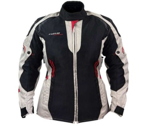 ROLEFF (2025) KURTKA TEKSTYLNA LETNIA (MESH) DAMSKA (LADY) KOLOR CZARNY/BEŻOWY/CZERWONY ROZMIAR XL