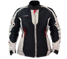 ROLEFF (2025) KURTKA TEKSTYLNA LETNIA (MESH) DAMSKA (LADY) KOLOR CZARNY/BEŻOWY/CZERWONY ROZMIAR S