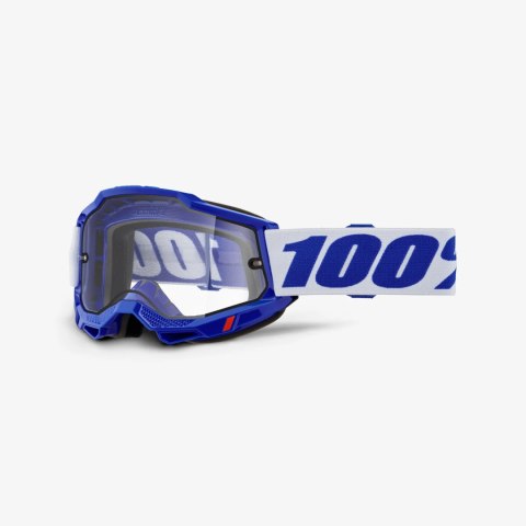 100 PROCENT GOGLE MODEL ACCURI 2 ENDURO MOTO BLUE - DUAL CLEAR LENS - KOLOR NIEBIESKI/BIAŁY SZYBKA PRZEŹROCZYSTA PODWÓJNA