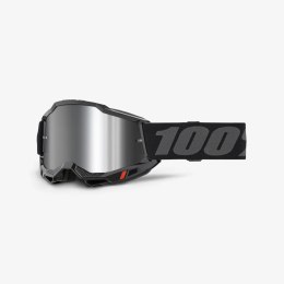 100 PROCENT GOGLE MODEL ACCURI 2 YOUTH JUNIOR BLACK - MIRROR SILVER LENS - KOLOR CZARNY/SZARY SZYBA SREBRNE LUSTRO