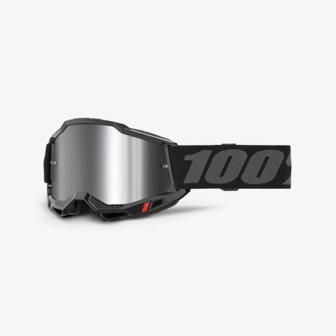 100 PROCENT GOGLE MODEL ACCURI 2 YOUTH JUNIOR BLACK - MIRROR SILVER LENS - KOLOR CZARNY/SZARY SZYBA SREBRNE LUSTRO