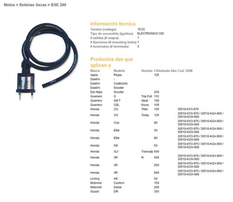 DZE CEWKA ZAPŁONOWA HONDA XL600V, XR600R, XR250R, SUZUKI DR350 (OEM:30510-KGA-900)