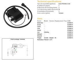 DZE CEWKOMODUŁ FANTIC/MALAGUTI/MINARELLI/PIAGGIO/BETAMOTOR (32398010)