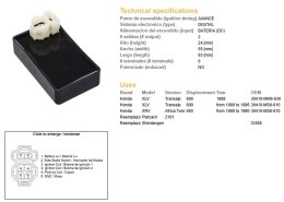 DZE MODUŁ ZAPŁONU CDI HONDA XL 600V TRANSALP '89-'99; XRV 650 AFRICA TWIN '88-'00 (30410-MS8-610)