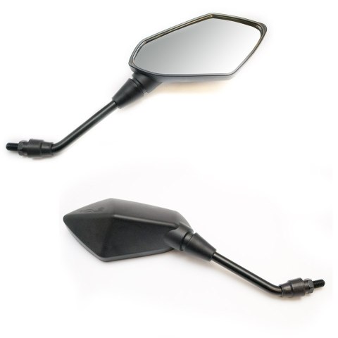 GZ LUSTERKO UNIWERSALNE STYL KAWASAKI KOMPLET LEWE I PRAWE (KOMPLET) GWINT M10 KOLOR CZARNY