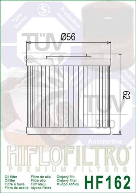 HIFLO FILTR OLEJU HF 162 BMW R 1300 GS '22-'24 (OEM: 11427105320)