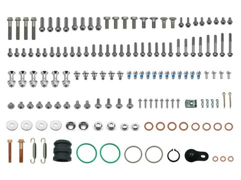 PSYCHIC 2025/01 KOMPLET ŚRUB, NAKRETEK, PODKŁADEK I TULEJEK DO MONTAŻU PLASTIKÓW KTM SX / XC / XC-W / EXC 200 / 300 '02-'24, HUS