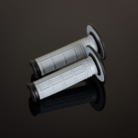 RENTHAL MANETKI MX DUAL COMPOUND TAPERED HALF WAFFLE, DWUSKŁADNIKOWE, KOLOR SZARY/CZARNY