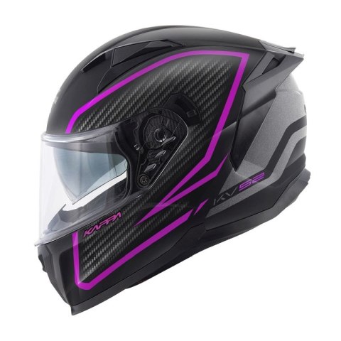 KAPPA 2024/12 KASK KV52 KRONOS INTEGRALNY Z BLENDĄ KOLOR CZARNY TYTANOWY FUKSIA MAT CARBON LOOK ROZMIAR 56 / S (HOMOLOGACJA ECE  KAPPA