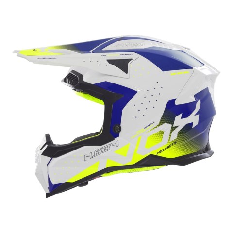 NOX KASK OFF ROAD / CROSS N634 GRADIENT KOLOR BIAŁY/NIEBIESKI/ŻÓŁTY FLUO ROZMIAR XXL NOX