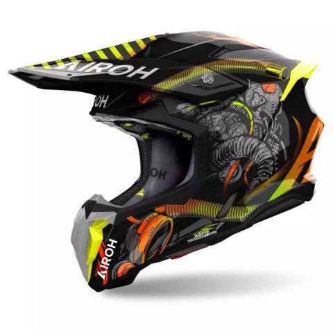AIROH KASK CROSS / ENDURO / ATV / QUAD TWIST 3 TOXIC KOLOR ŻÓŁTY FLUO/POMARAŃCZOWY/CZARNY ROZMIAR M AIROH