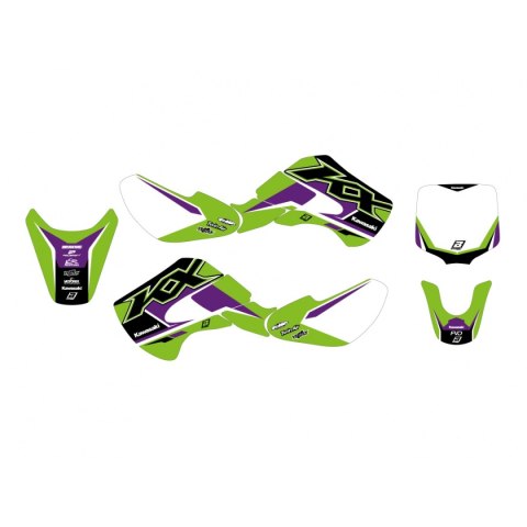 BLACKBIRD KOMPLET NAKLEJEK (OKLEIN) KAWASAKI KX 65 '00-'23 DREAM 5 KOLOR ZIELONY BLACKBIRD