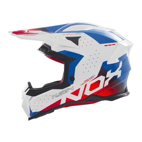 NOX KASK OFF ROAD / CROSS N634 GRADIENT KOLOR BIAŁY/NIEBIESKI/CZERWONY ROZMIAR XXL NOX