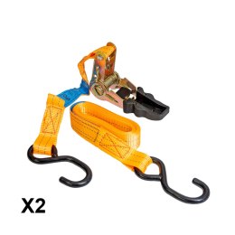 BIKETEC 2 PASY TRANSPORTOWE 25MM X 3M OBCIĄŻENIE DO 350KG, 2 PASY, KOLOR POMARAŃCZOWY BIKETEC OM