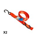 BIKETEC 2 PASY TRANSPORTOWE 38MM X 2M OBCIĄŻENIE DO 300KG, 2 PASY, KOLOR CZERWONY BIKETEC OM