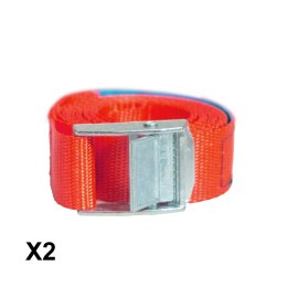 BIKETEC KOMPLET 2 PASÓW TRANSPORTOWYCH 25MM X 2M OBCIĄŻENIE DO 250KG, 2 PASY KOLOR CZERWONY BIKETEC OM