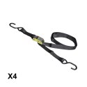 BIKETEC KOMPLET 4 PASÓW TRANSPORTOWE 25MM X 2M OBCIĄŻENIE DO 200KG, 4 PASY, KOLOR CZARNY BIKETEC OM