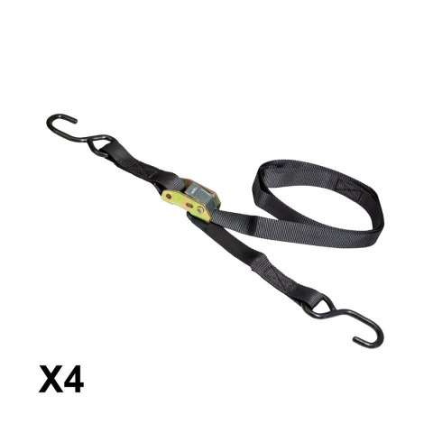 BIKETEC KOMPLET 4 PASÓW TRANSPORTOWE 25MM X 2M OBCIĄŻENIE DO 200KG, 4 PASY, KOLOR CZARNY BIKETEC OM