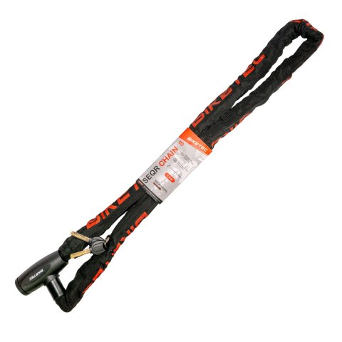 BIKETEC ŁAŃCUCH CP 1,5M, OCZKO 8MM, WBUDOWANA KŁÓTKA 3 KLUCZE, CZARNA OTULINA BIKETEC OM