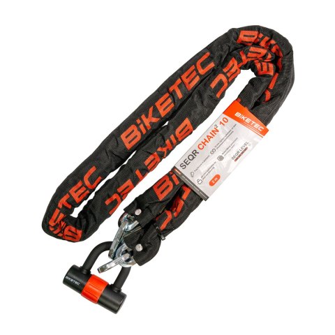 BIKETEC ŁAŃCUCH CP 2M Z KŁÓDKĄ 3KLUCZE OCZKO 10MM BIKETEC OM