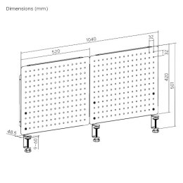 BIKETEC ORGANIZER NA BIURKO WARSZTATOWE ZESTAW 1040x62x575mm MONTAŻ NA ZACISK STAL MALOWANA PROSZKOWO KOLOR CZARNY BIKETEC OM