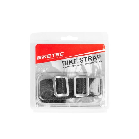 BIKETEC PAS (PASEK) TEKSTYLNY DO WYCIĄGANIA MOTOCYKLA UNIWERSALNY, 100CM X 2,5MM X 25MM KOLOR CZARNY/SREBRNY BIKETEC OM