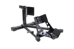 BIKETEC PRO UNIWERSALNY PODNOŚNIK STOJAK Z UCHWYTEM PRZEDNIEGO KOŁA DO TRANSPORTU MOTOCYKLA (Z KOŁYSKĄ) WHEEL CHOCK KOLOR CZARNY BIKETEC OM