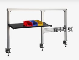 BIKETEC SOLIDNA ŚCIANA Z ALUMINIUM NA STÓŁ WARSZTATOWY Z RAMIENIEM NA MONITOR BIKETEC OM