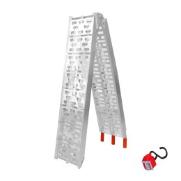 BIKETEC UNIWERSALNA RAMPA NAJAZDOWA ALUMINIOWA AŻUROWA MOTOCYKL / ATV 226 X 30,5 CM, MAX. 340 KG KOLOR SREBRNY BIKETEC OM