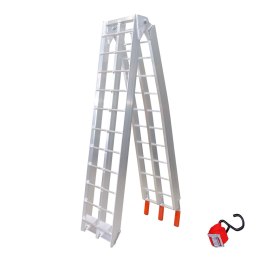 BIKETEC UNIWERSALNA RAMPA NAJAZDOWA ALUMINIOWA KRATOWNICOWA MOTOCYKL / ATV 226 X 30,5 CM, MAX. 340 KG KOLOR SREBRNY BIKETEC OM