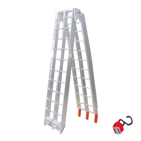 BIKETEC UNIWERSALNA RAMPA NAJAZDOWA ALUMINIOWA KRATOWNICOWA MOTOCYKL / ATV 226 X 30,5 CM, MAX. 340 KG KOLOR SREBRNY BIKETEC OM