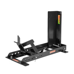 BIKETEC UNIWERSALNY STOJAK BEZ RAMION Z UCHWYTEM PRZEDNIEGO KOŁA Z KOŁYSKĄ DO TRANSPORTU MOTOCYKLA KOLOR CZARNY STAL 5mm BIKETEC OM