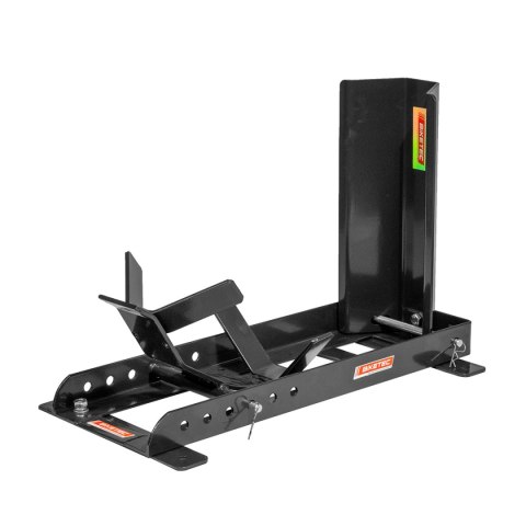 BIKETEC UNIWERSALNY STOJAK BEZ RAMION Z UCHWYTEM PRZEDNIEGO KOŁA Z KOŁYSKĄ DO TRANSPORTU MOTOCYKLA KOLOR CZARNY STAL 5mm BIKETEC OM