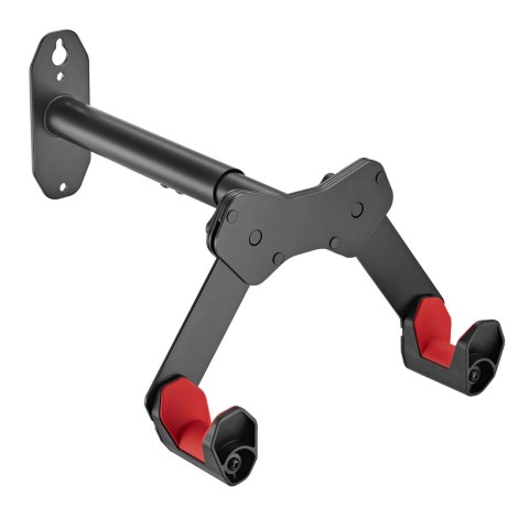 BIKETEC WIESZAK ŚCIENNY NA ROWER (WALL BIKE RACK) STAL MALOWANA PROSZKOWO KOLOR CZARNY, PLASTIK CZERWONY BIKETEC OM