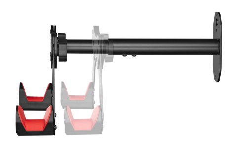 BIKETEC WIESZAK ŚCIENNY NA ROWER (WALL BIKE RACK) STAL MALOWANA PROSZKOWO KOLOR CZARNY, PLASTIK CZERWONY BIKETEC OM