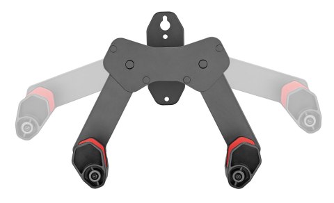 BIKETEC WIESZAK ŚCIENNY NA ROWER (WALL BIKE RACK) STAL MALOWANA PROSZKOWO KOLOR CZARNY, PLASTIK CZERWONY BIKETEC OM