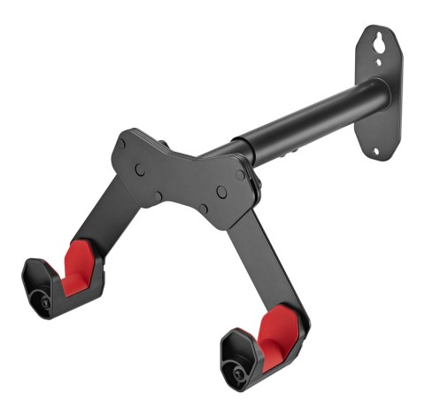 BIKETEC WIESZAK ŚCIENNY NA ROWER (WALL BIKE RACK) STAL MALOWANA PROSZKOWO KOLOR CZARNY, PLASTIK CZERWONY BIKETEC OM