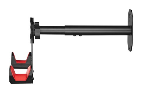 BIKETEC WIESZAK ŚCIENNY NA ROWER (WALL BIKE RACK) STAL MALOWANA PROSZKOWO KOLOR CZARNY, PLASTIK CZERWONY BIKETEC OM