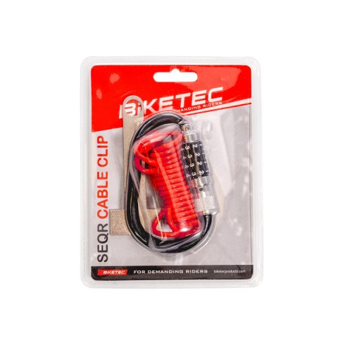 BIKETEC ZABEZPIECZENIE KABLOWE DO KASKU LUB ODZIEŻY, ROZMIAR: LINKA 4MM, 1,2M, ZAMEK NA SZYFR 4 CYFROWY (MOŻLIWOŚĆ RESETU KOMBIN BIKETEC OM