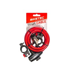 BIKETEC ZABEZPIECZENIE KABLOWE ROZMIAR: LINKA 12MM, 1,8M Z KŁÓDKA, 3KLUCZE, BIKETEC OM