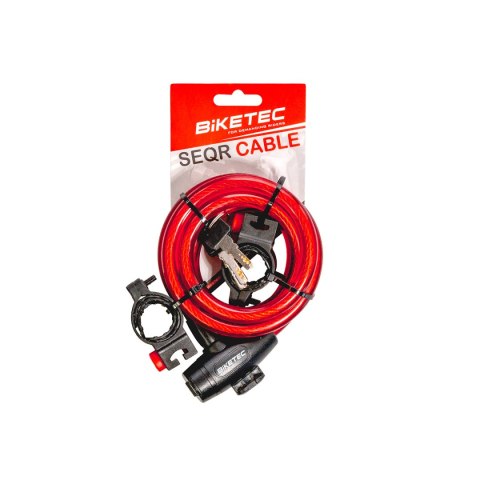 BIKETEC ZABEZPIECZENIE KABLOWE ROZMIAR: LINKA 12MM, 1,8M Z KŁÓDKA, 3KLUCZE, BIKETEC OM