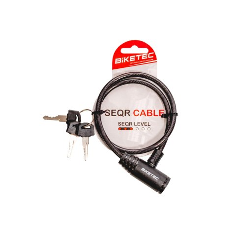 BIKETEC ZABEZPIECZENIE KABLOWE ROZMIAR: LINKA 6MM, 60CM Z KŁÓDKA, 3KLUCZE, BIKETEC OM