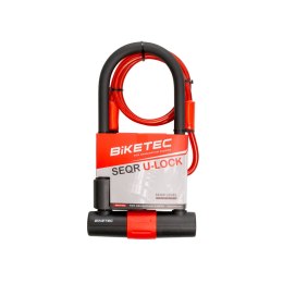 BIKETEC ZABEZPIECZENIE U-LOCK Z LINKĄ ROZMIAR: LINKA 10MM, 1,2M Z KŁÓDKA 180MM X 320MM, 3KLUCZE, JARZMO 16MM BIKETEC OM