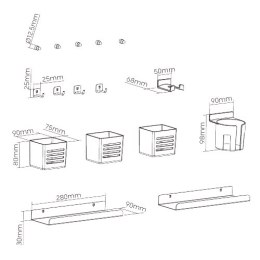 BIKETEC ZESTAW UCHWYTÓW TYP 1 DO ORGANIZERA NA BIURKO WARSZTATOWE KOLOR CZARNY BIKETEC OM