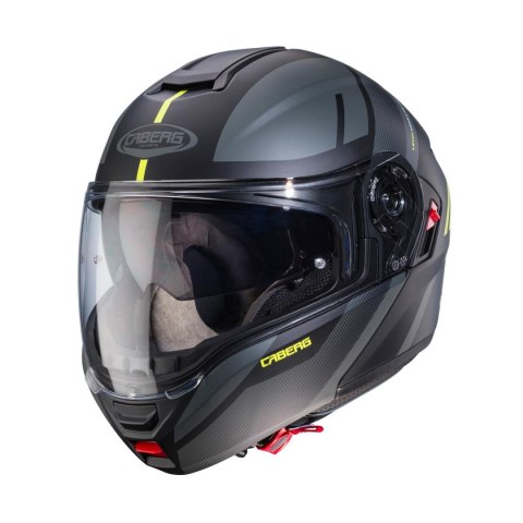 CABERG PROMOCJA KASK SZCZĘKOWY FLIP-UP MODEL LEVO X MANTA KOLOR CZARNY MAT/SZARY/ŻÓŁTY FLUO ROZMIAR XXL (PINLOCK W ZESTAWIE) CABERG