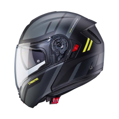 CABERG PROMOCJA KASK SZCZĘKOWY FLIP-UP MODEL LEVO X MANTA KOLOR CZARNY MAT/SZARY/ŻÓŁTY FLUO ROZMIAR XXL (PINLOCK W ZESTAWIE) CABERG