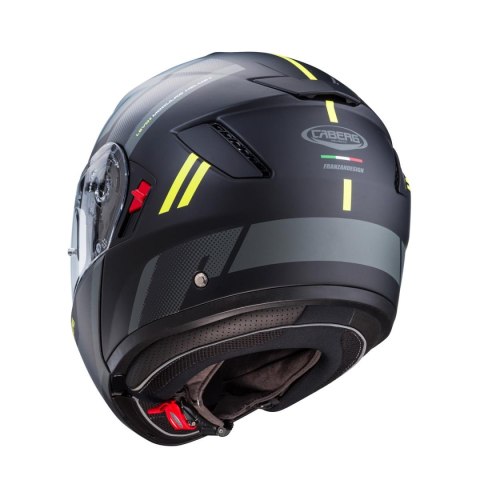CABERG PROMOCJA KASK SZCZĘKOWY FLIP-UP MODEL LEVO X MANTA KOLOR CZARNY MAT/SZARY/ŻÓŁTY FLUO ROZMIAR XXL (PINLOCK W ZESTAWIE) CABERG