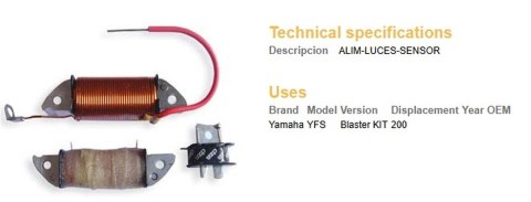 DZE CEWKA WZBUDZENIA + IMPULSATOR YAMAHA YFS 200 BLASTER DZE ELEKTRYKA