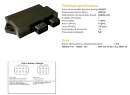 DZE MODUŁ ZAPŁONU CDI YAMAHA YFM 350 WARRIOR '97-'01 (3GD-85540-40) DZE ELEKTRYKA